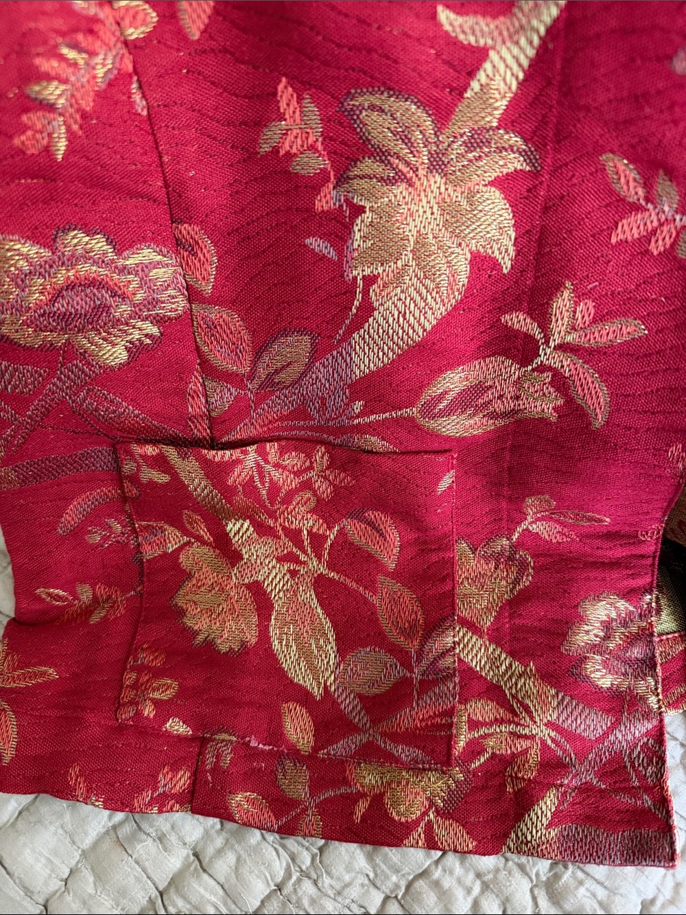 VINTAGE Chicos gold red plum Asian jacket size Medium 8-10 - Picture 12 of 16